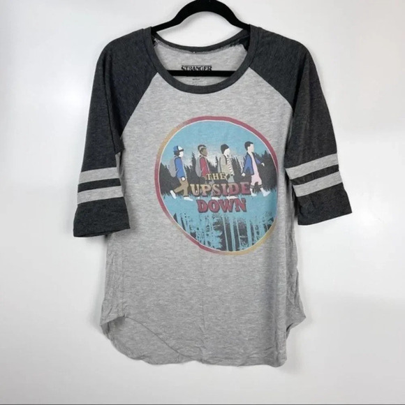 Stranger Things 3/4 Sleeve Baseball Graphic T-Shirt Women's Size Medium - Picture 1 of 7
